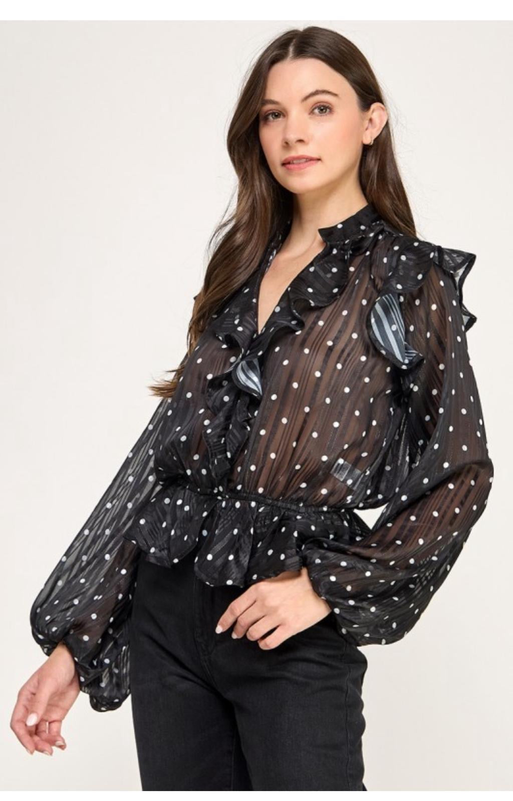 Polka dots blouse